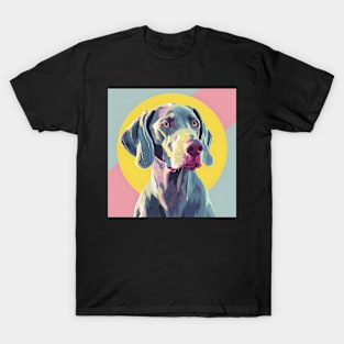 70s Weimaraner Vibes: Pastel Pup Parade T-Shirt